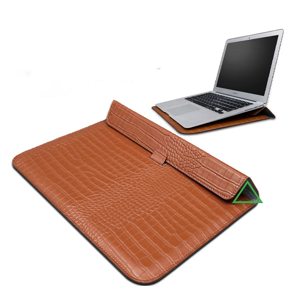 Engrave Name Crocodile Pattern Laptop Sleeve Bag Leather Luxury Waterproof Laptop Bag Fashion Notebook Computer Storage Bags