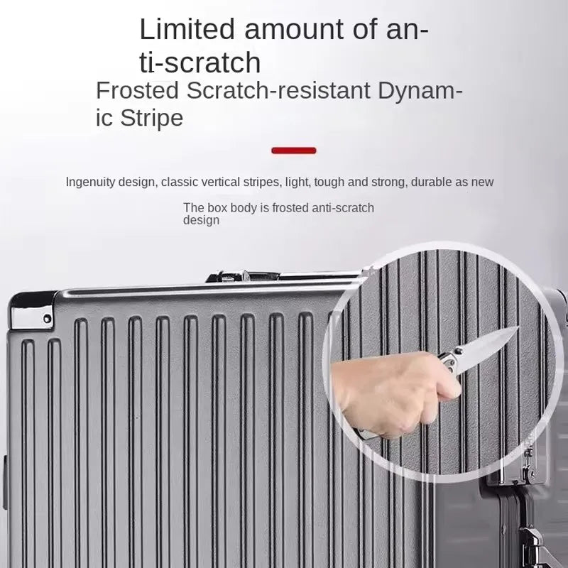 Aluminium Frame Suitcase Large-capacity Trolley Case Strong and Durable Password Cabin Bag Thickened PC suitcase 20/22/24/26/28