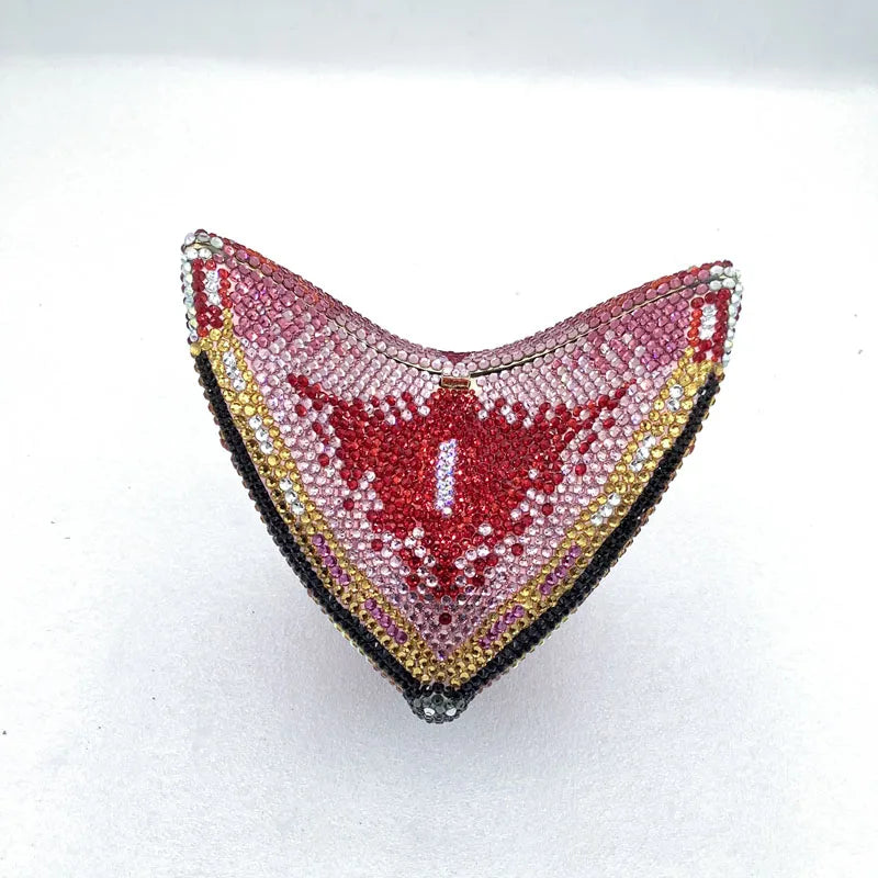 XIYUAN Butterfly Shaped Crystal Evening Bags Women Sparkling Rhinestone Clutch Purse Wedding Party Bridal Handbag Black Diamonds