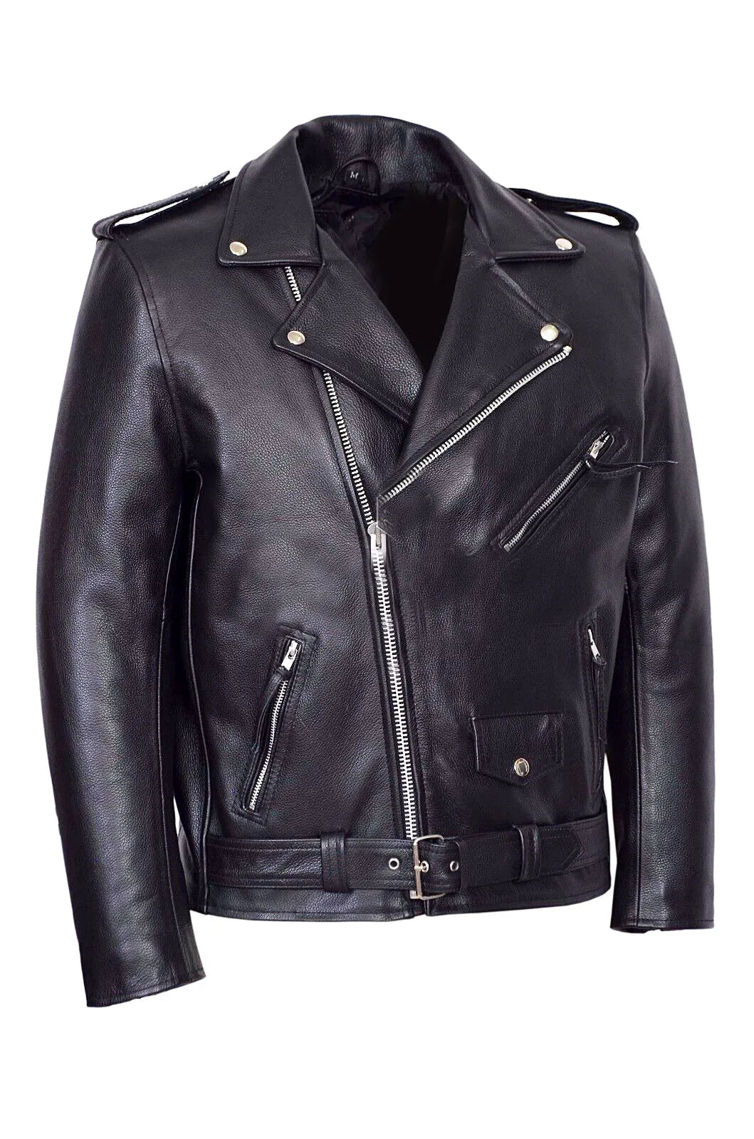 Men PU Leather Jacket Motorcycle Fashion Slim Fit Leather Coat