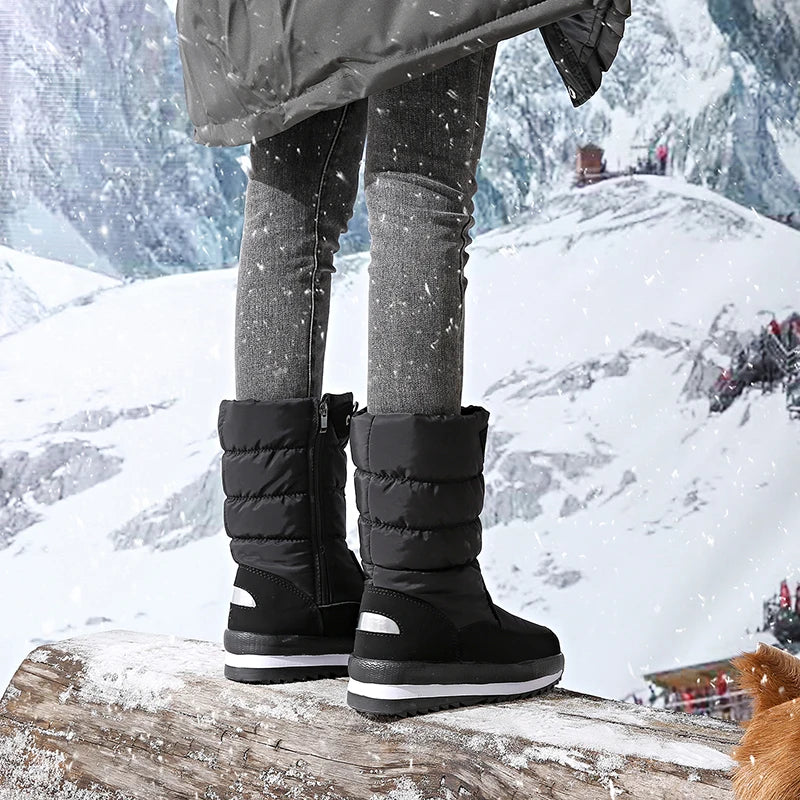 Autumn and Winter Cold-Proof Snow Boots for Men and Women, New Style, Fleece-Lined, Thickened, Non-Slip Cotton Shoes, Waterproof