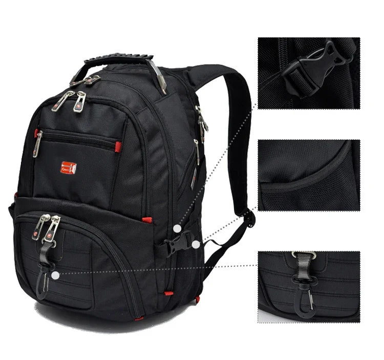 2026 Swiss-Multifunctional bags Durable 17 Inch Laptop Backpack, Travel Bag,College Bookbag,USB Charging Port,Water Resistant