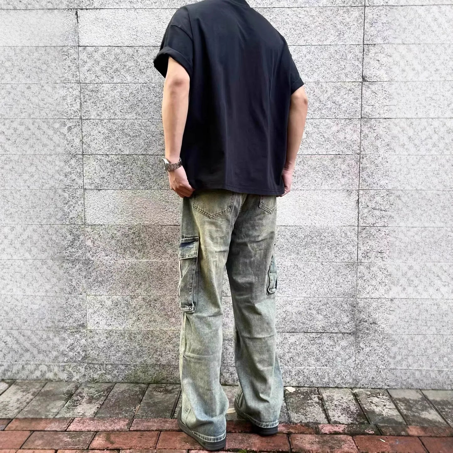 Retro American Wide Leg Workwear Jeans Multi Pocket Loose Fit Straight Leg Jeans for Men And Women Autumn Winter New Arrival