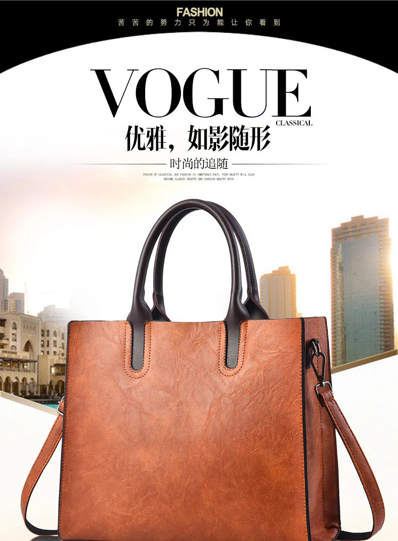 Large Capacity Women's Casual Tote Bag Women Leather Handbags Ladies Square Shoulder Bag Bolsas Femininas Fashion Crossbody Bag