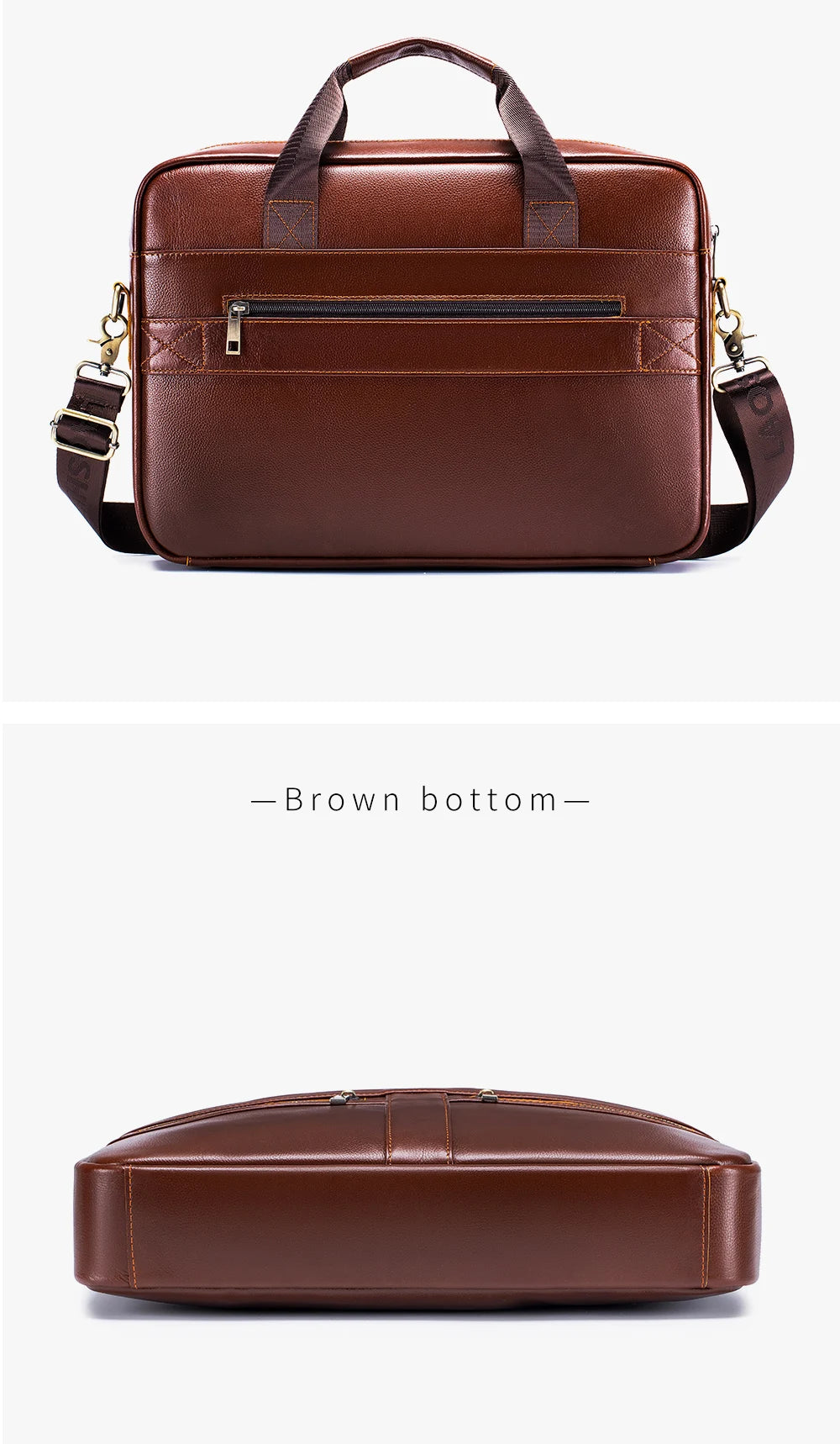 Hot Selling Men's Bags, Leather Handbags, Men's Top Layer Cowhide Briefcase, 15 Inch Computer File Bag