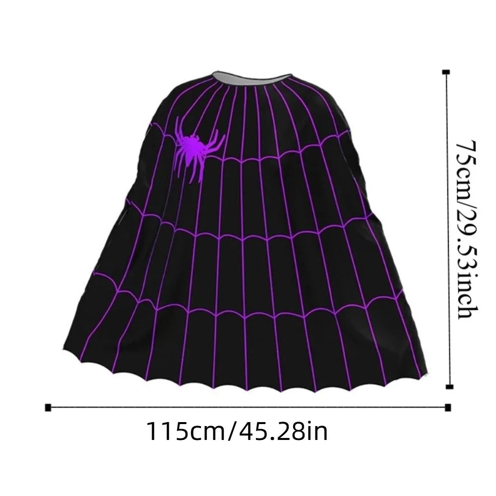 Clothing Prop Halloween Cosplay Cape Loose Spider Net Ghost Hooded Cloak Pumpkin Fun Interaction Witch Cosplay Cloak