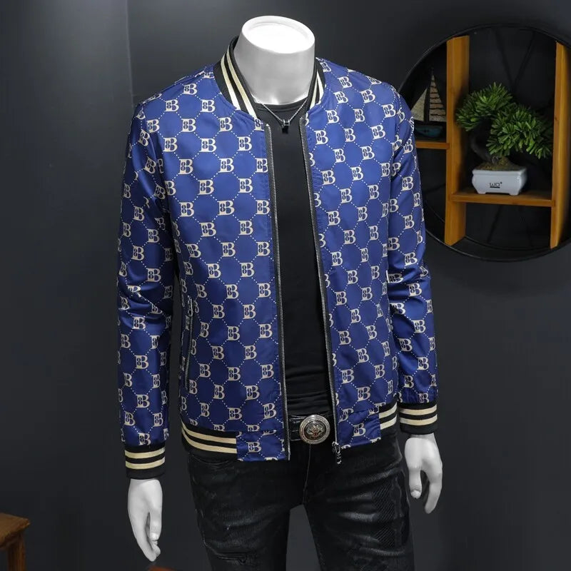 Luxury Letter Printed Baseball Jacket Men Autumn Winter Bomber Jacket Men Casual Business Windbreaker Coat Men Clothing 2025