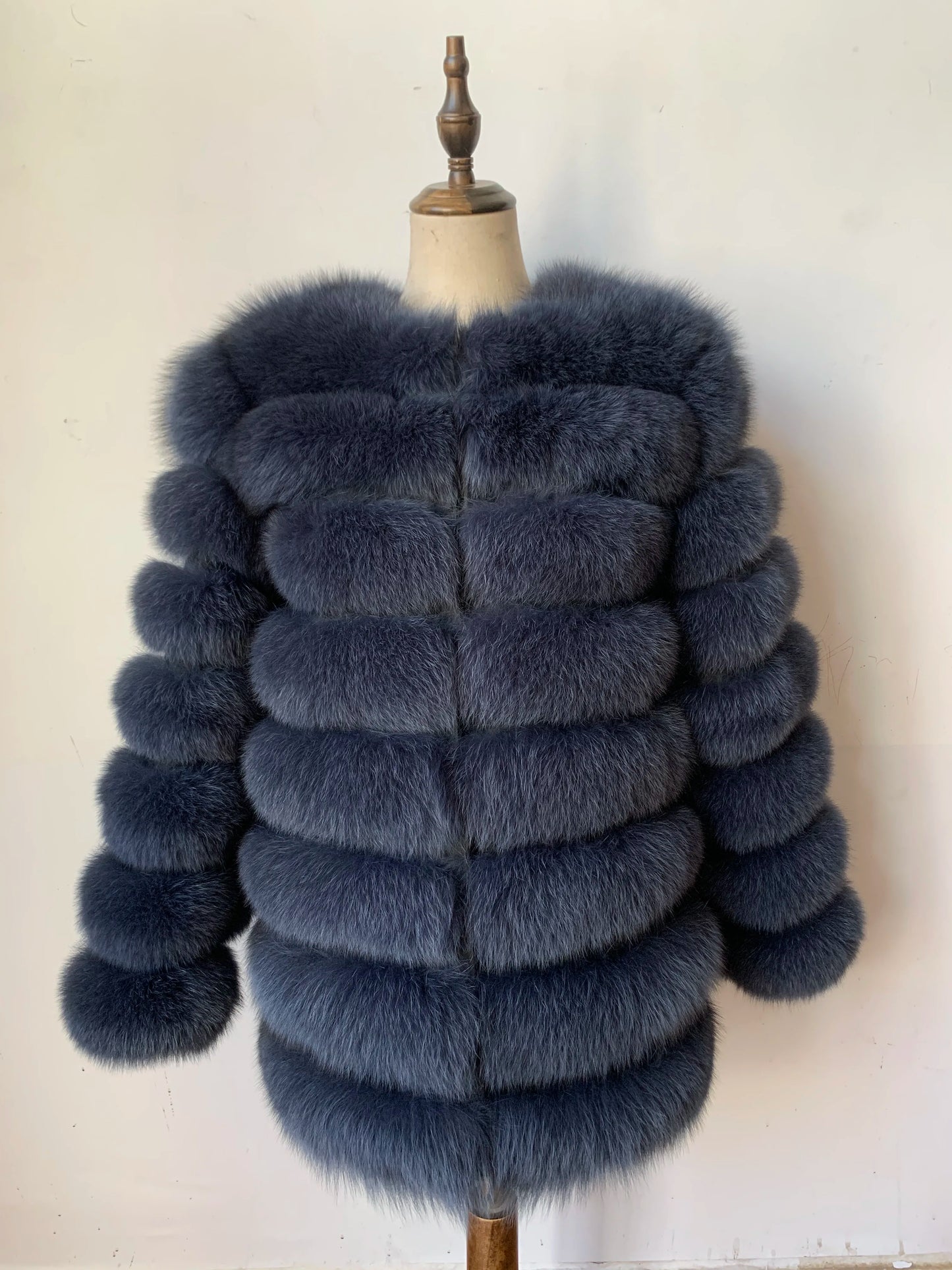 NEW Style Length Sleeves 4in1 Real Fur Coats Women Natural Real Fur Jackets Vest Winter Outerwear Women Fox Fur Coat Quality Fur