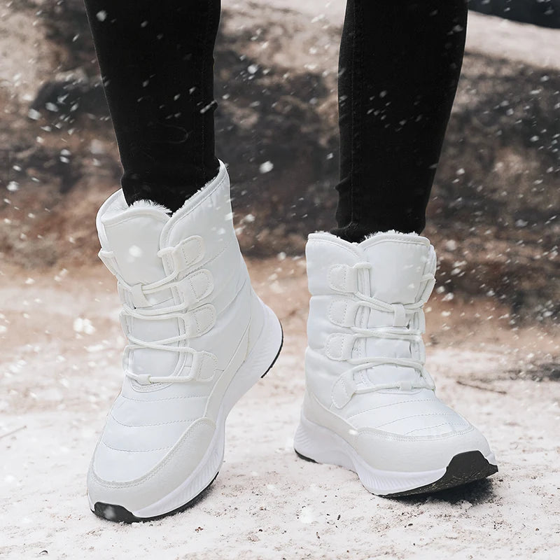 Winter Fashionable and Warm Snow Boots for Women Thickened Cotton Shoes Long Boots and Hiking Shoes for Women Zapatillas Mujer