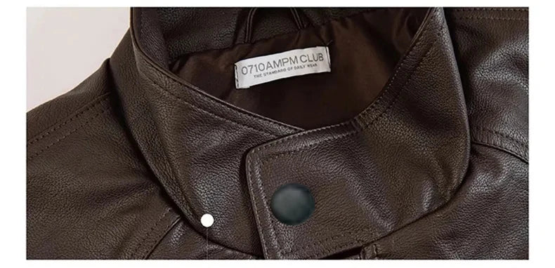 Lautaro Autumn Cool Brown Oversized Leather Jacket Women Drop Shoulder Long Sleeve Zippper High Quality American Retro Clothing