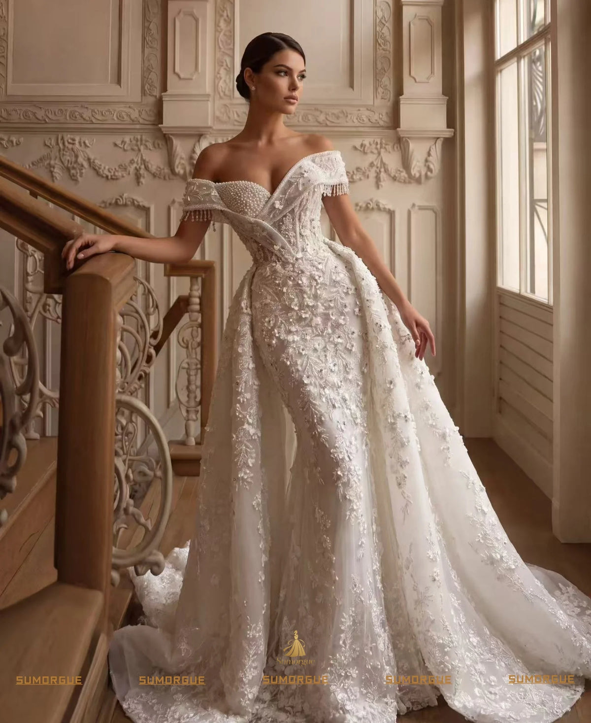 Luxury Sweetheart Off Shoulder Wedding Dress A-line Lace Princess Ball Dress Bride Dress High-end Customized Vestidos De Novia