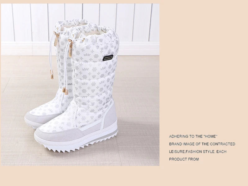 Large-Size Cotton Shoes For Winter Outdoor Thick Warm Cotton Shoes High-Top Snow Boots Winter Wild Plus Velvet Cotton Boots