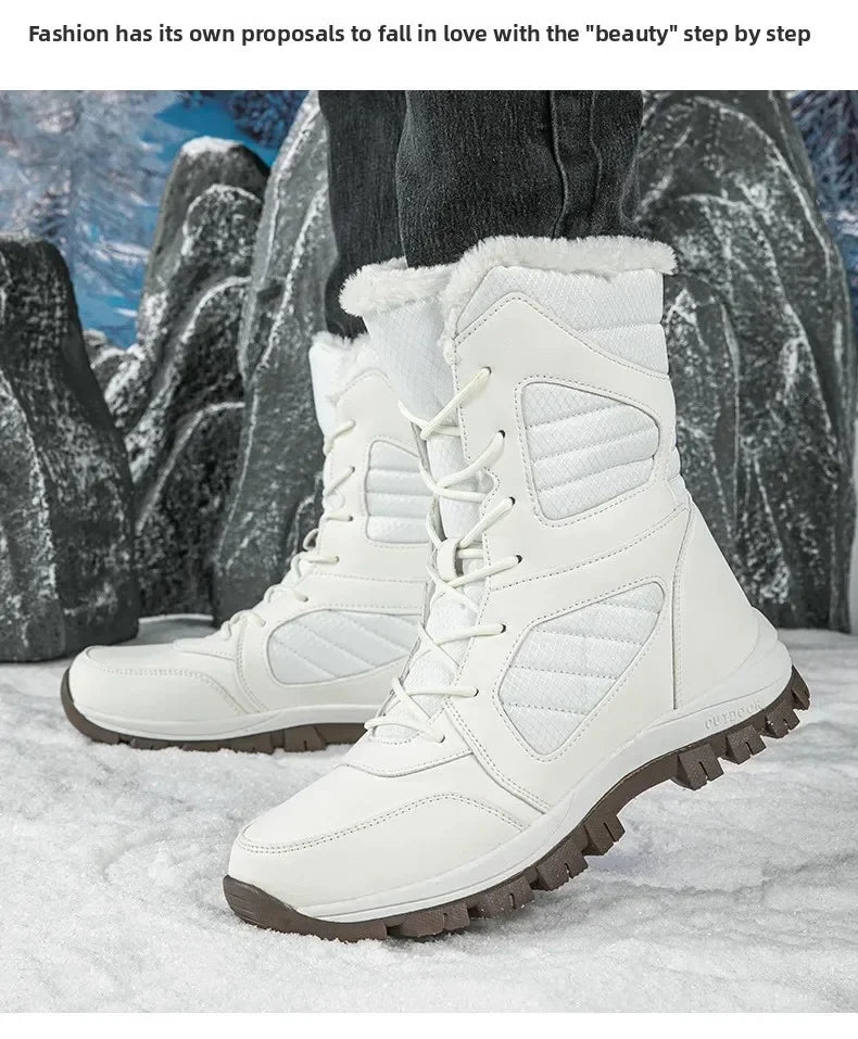 Thickened Winter Snow Boots Men's High Top Cotton Outdoor Sports Boots Couples Snow Shoes Anti-wear Comfortable Warm Zapatillas