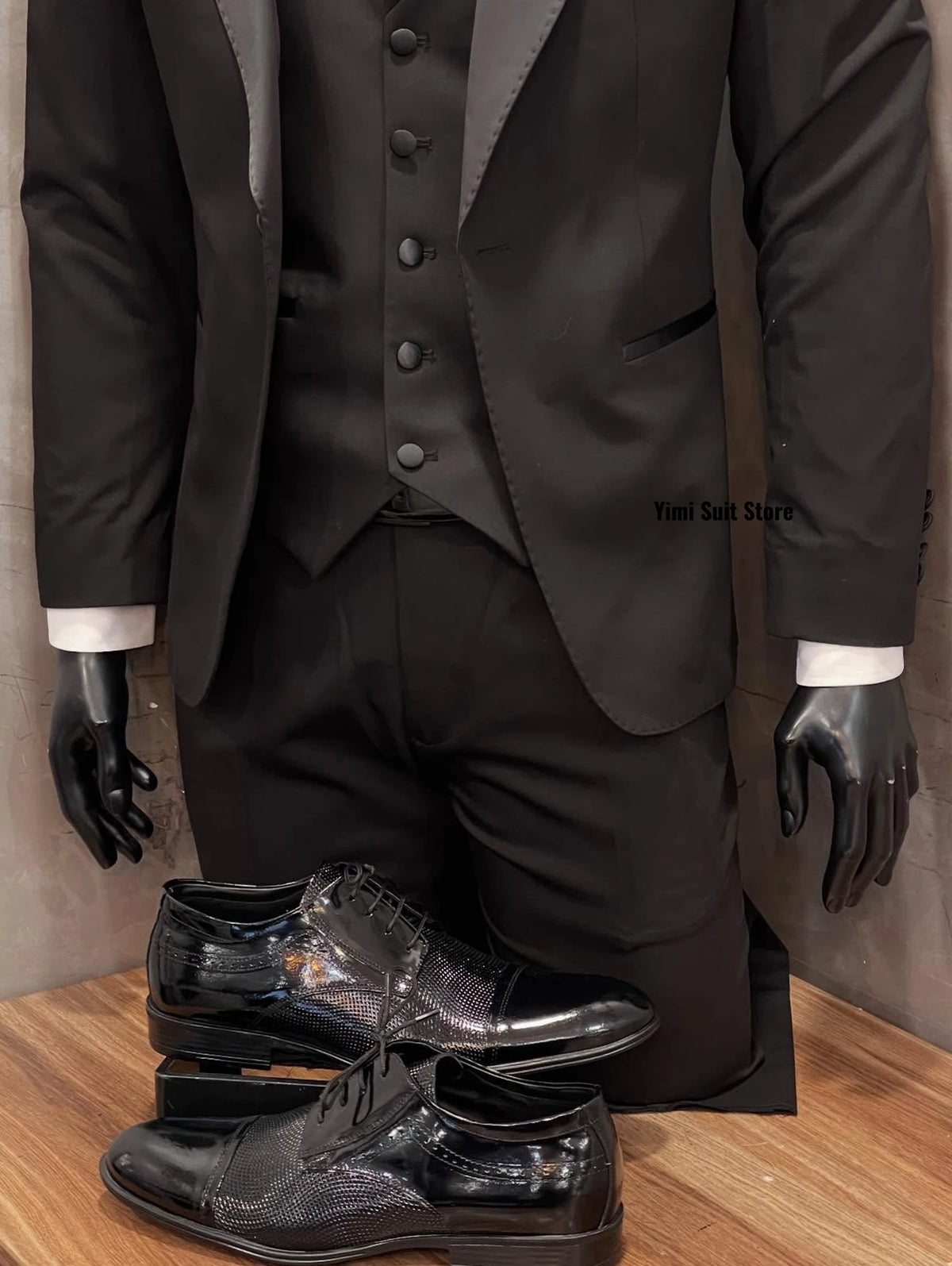 3 Pieces Men's Suits Black Men Office Double Breasted Suit Outfits Formal Wedding Business Casual Male Suits Jacket+Vest+Pant