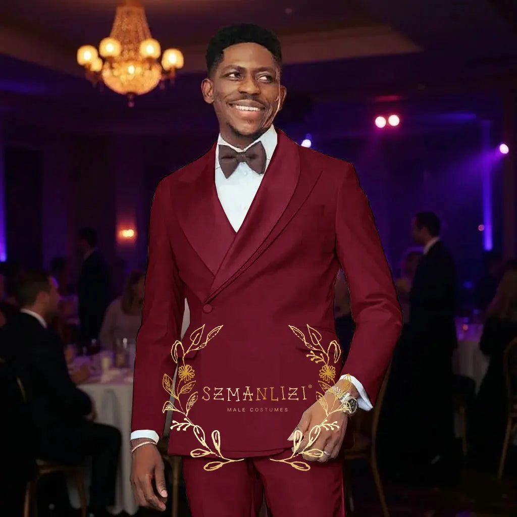 Beige Men's Wedding Suits Unique Collar Male Formal Groom Tuxedo Slim Fit Suit Outfits Elegant 2 Pieces Custom Made Male Suit