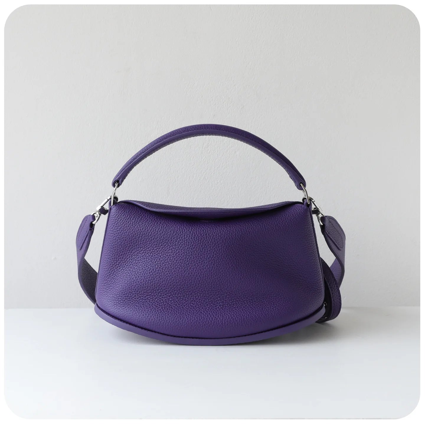 Spring Summer Full Grain Leather Women's Hobo Bag, Minimalist Lazy 3 Way Shoulder Crossbody Handbag, Daily Commute Tote