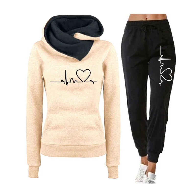 Jogging Hoodies Autumn Winter Quality Women's Tracksuit Casual Print Single Sport Pants Comfort Outdoors Daily Gym Woman Fashion
