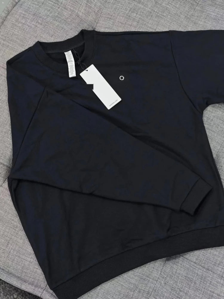 Same Style Letter Round Neck Long Sleeve Top Fashion Elegant Loose Couple Hoodie Solid Color Simple Loose Casual Hoodie 2025
