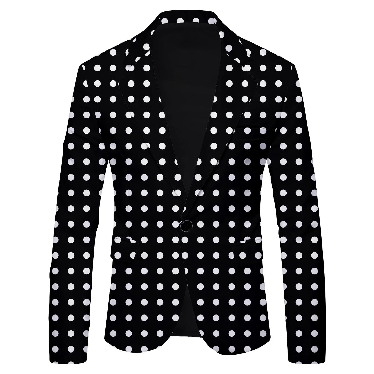HOO 2025 New Men's Polka Dot Print Leisure blazer Jacket British Fashion Slim-Fitting   blazer    Pattern Customization