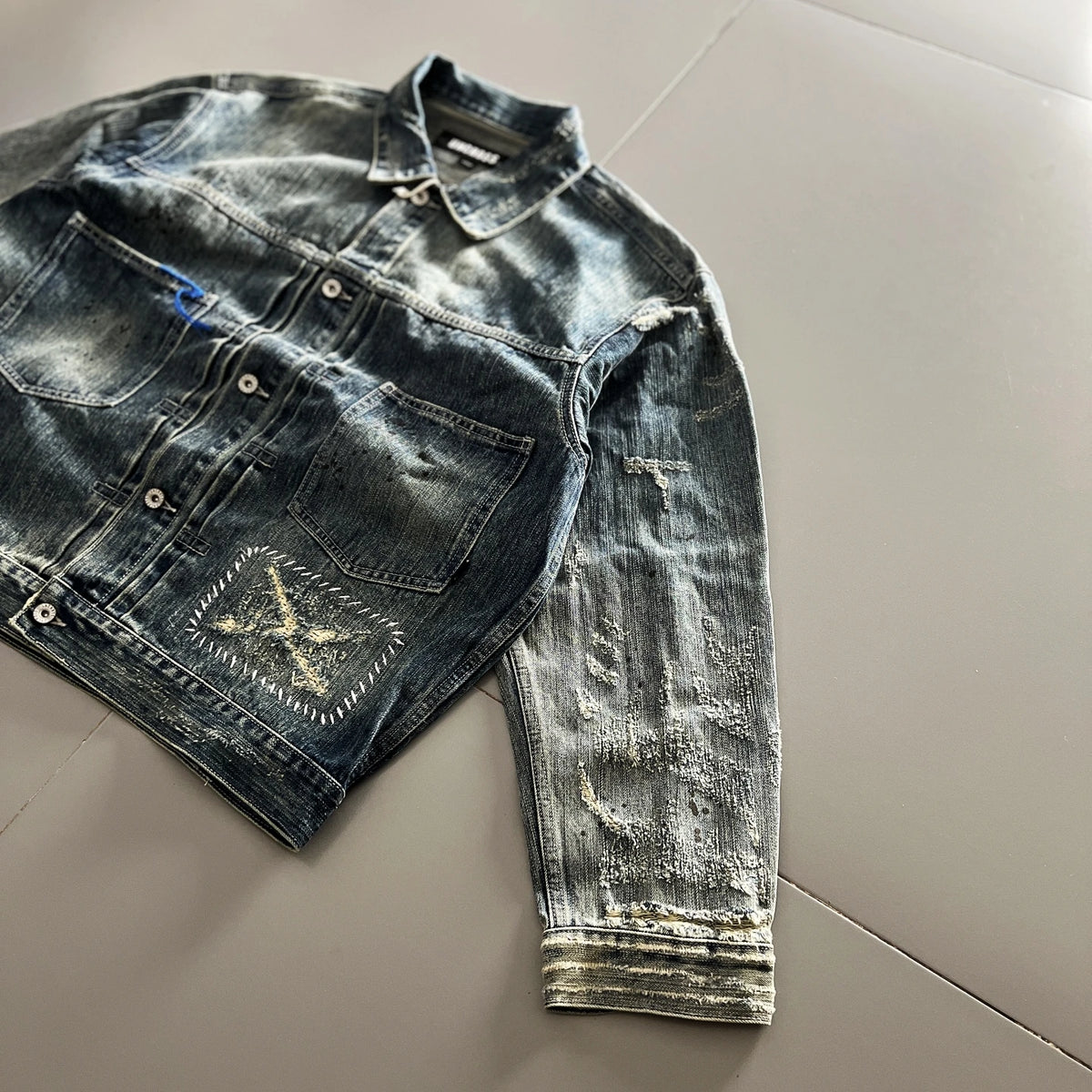 Vintage Washed Denim Jacket Loose Fit Short CleanFit Men's Jeans Coat Casual Style Button Closure Long Sleeve Cotton Jacket