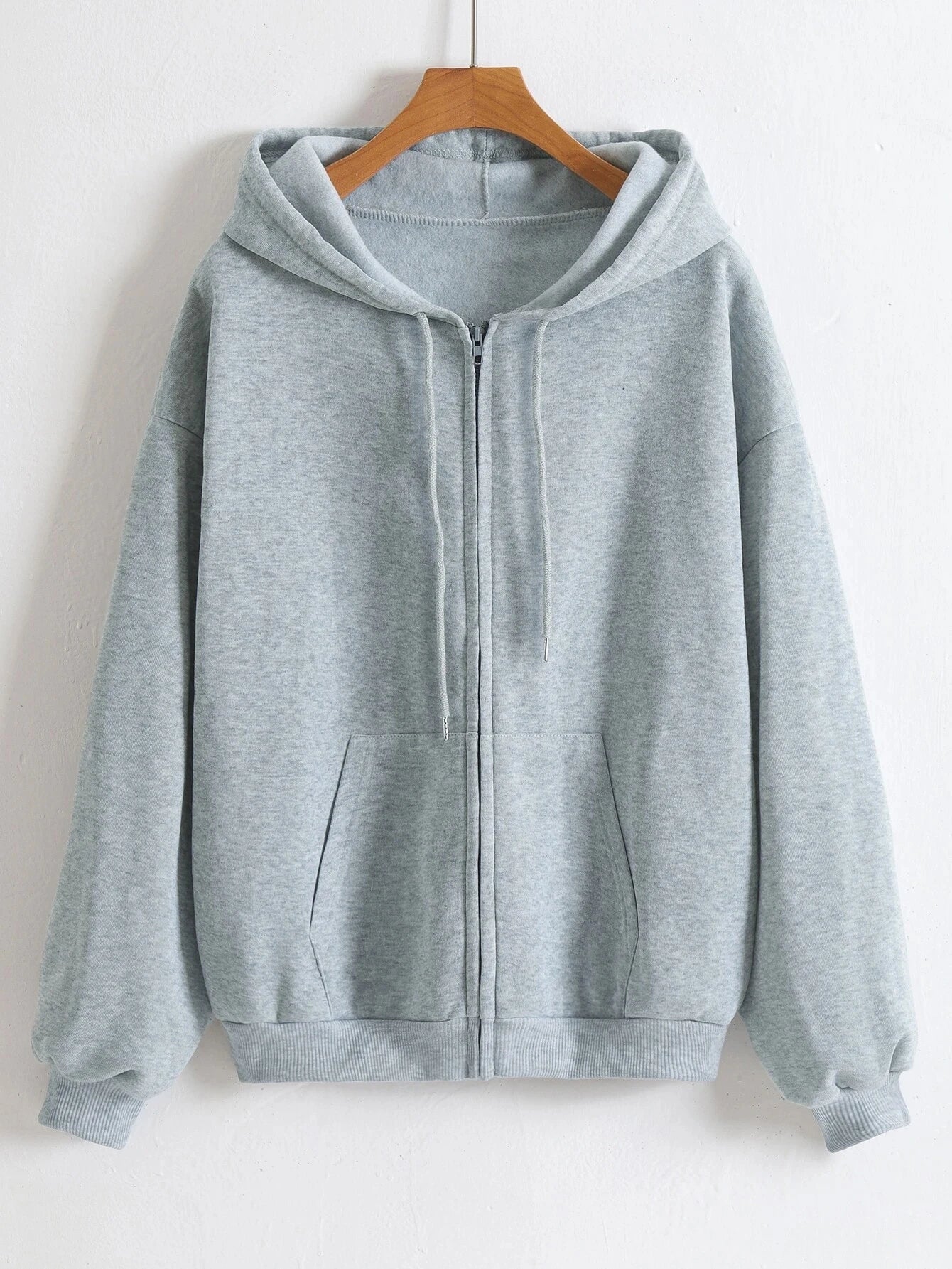 Womens Solid Color Zipper Hoodies Autumn Casual Sportswear Trendy Comfortable Long Sleeved All-Match Pocket Ziop-UP Hoody