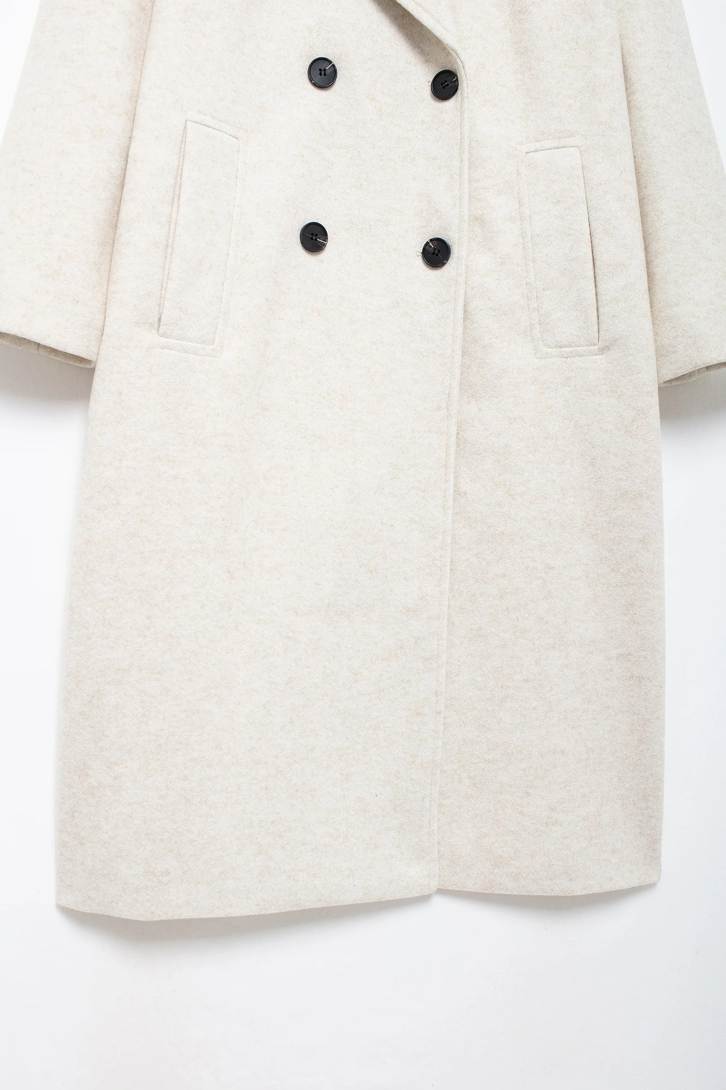Winter Coat For Women 2024 Solid Lapel Double Breasted Long Cardigan Top Female Pokcet Streetwear Woman New In OuterCoat