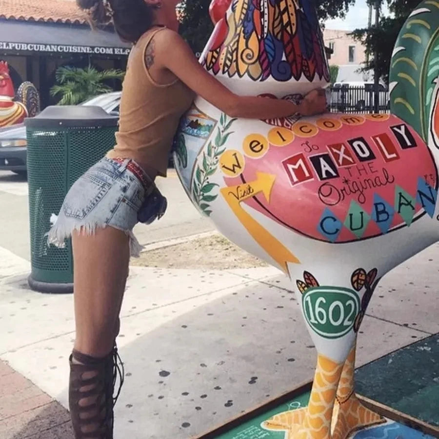 Fashion Denim Shorts Women's Streetwear Bar spicy girl A-line Wide leg Shorts Summer High waisted breasted Fringe Hot Pants
