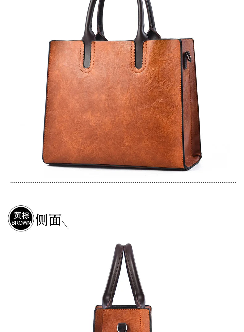 Large Capacity Women's Casual Tote Bag Women Leather Handbags Ladies Square Shoulder Bag Bolsas Femininas Fashion Crossbody Bag