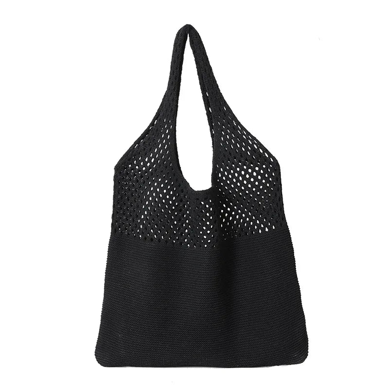 Large Capacity Shoulder Bags Fashion Women Hollow Woven Crochet Bag Knitting Handbags Eco Female Shopping Tote