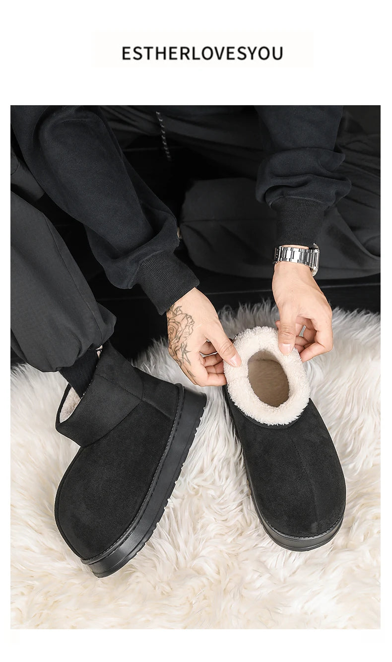 Popular Men's Big-Toe Snow Boots with Plush Lining and Warm Cotton Shoes