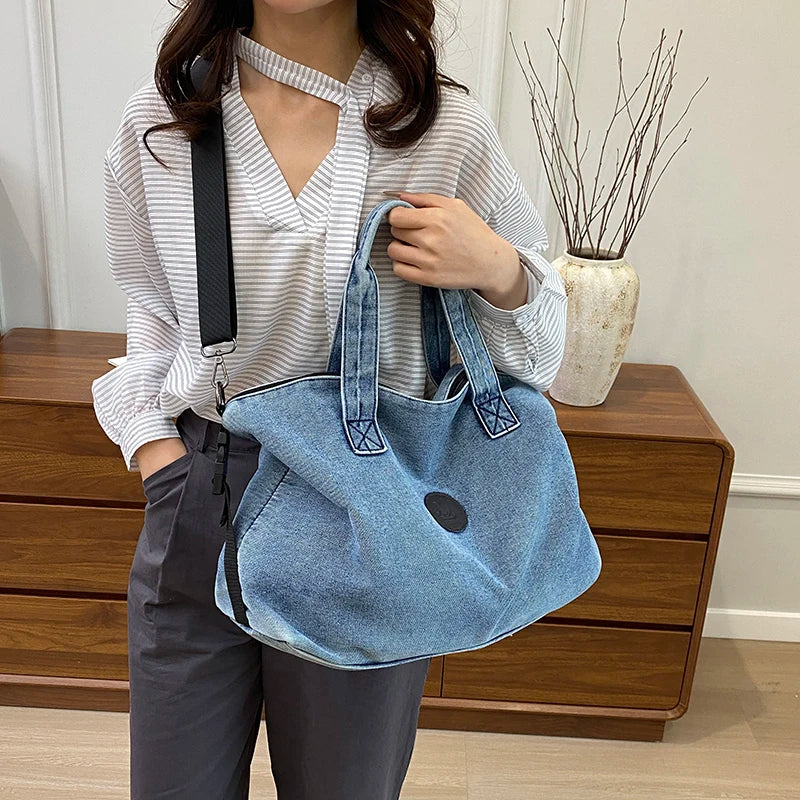 Fashion Big Denim Handbag Women Bag Lady Shoulder Messenger Bags Jeans Luxury Female Large Capacity Travel Tote bags