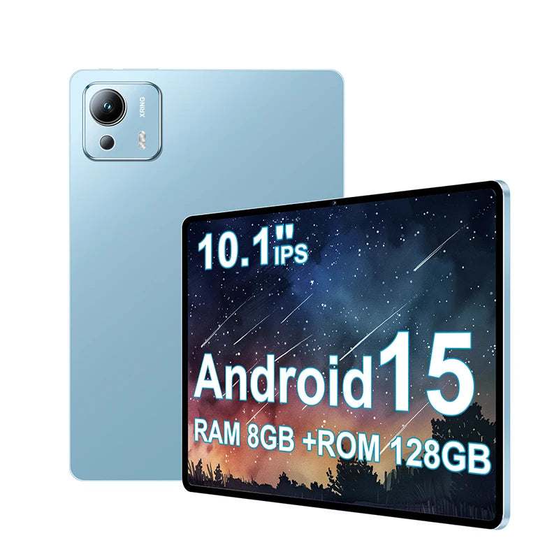 2026 Upgraded 10.1" Android 15 Tablet, Octa-Core 8GB+128GB, WiFi 6, 1280*800 IPS Screen, 5MP+13MP Dual Cameras, 6000mAh Battery