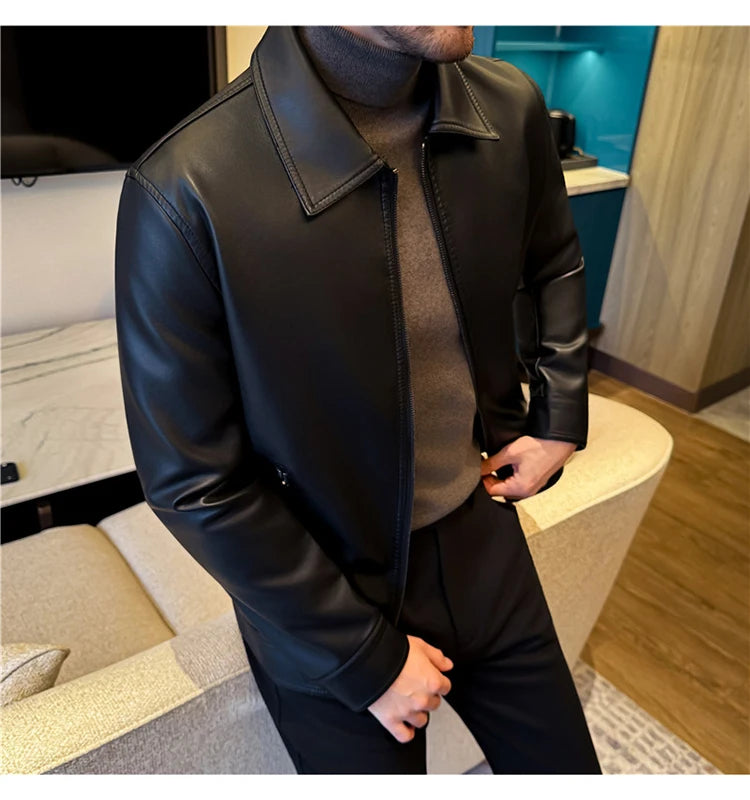 Men's 2026 Motorcycle Biker Jacket, Faux Leather PU Motorcycle Jacket, Slim Fit Stand Collar, Streetwear Zipper Jacket