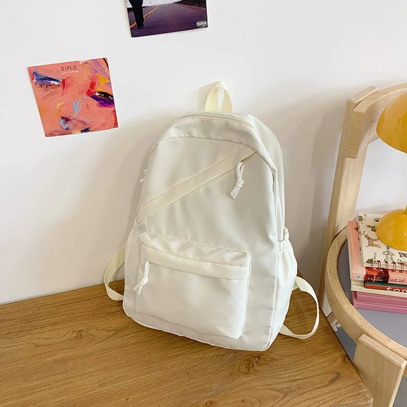 School Large Capcity Nylon Solid Color Backpack Handbag Pencil Case Casual Fashion Shoulder Bag For Women