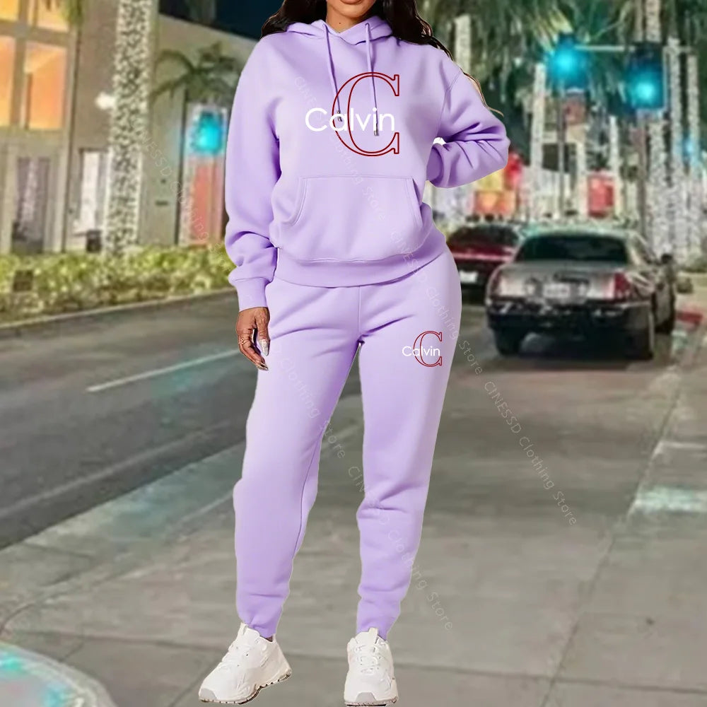 Hoodies Women Pants Sets Sweatshirt And Sweatpant Full Outfit Spring Autumn Loose Fit Stylish Trendy Designer Clothing Women Set