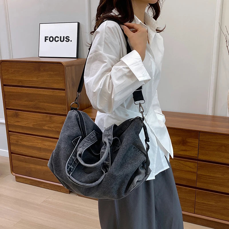 Fashion Big Denim Handbag Women Bag Lady Shoulder Messenger Bags Jeans Luxury Female Large Capacity Travel Tote bags