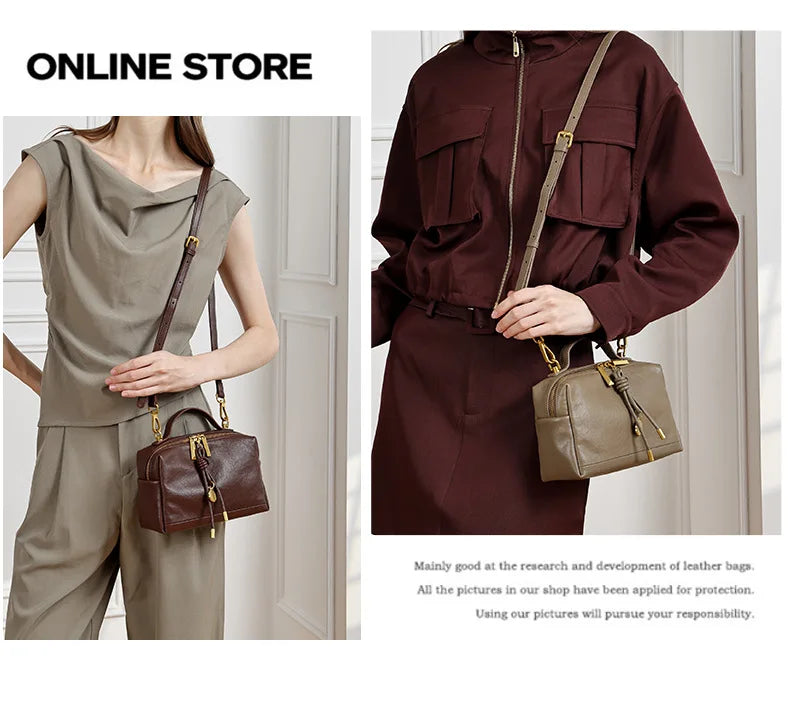 YANATARI Luxury Handbags Female Crossbody Bags Shoulder Bag Women Bags New Fashion 2026 Genuine Cowhide Leather Satchel