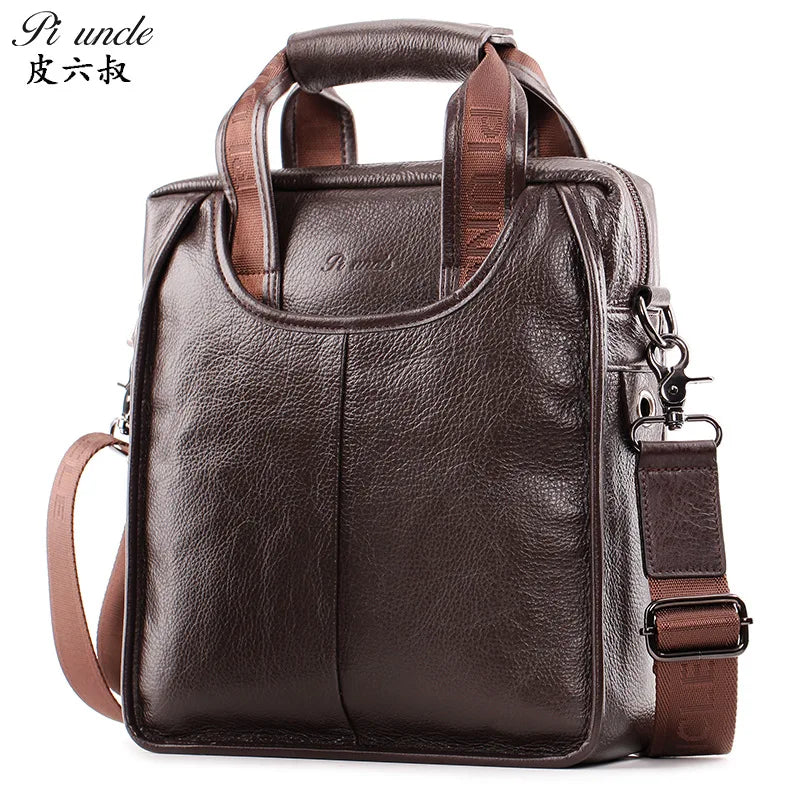 Business Briefcase Shoulder Messenger Bags Men's Genuine Leather 10-inch Laptop Bag's Men's Briefcase Office Business Handbag