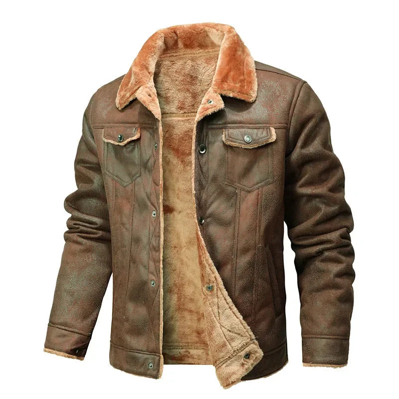 Brand Slim Genuine Leather Bomber Jacket Business Men Leather Flights Jacket Warm Pilot Coats High Quality Leather Jackets men