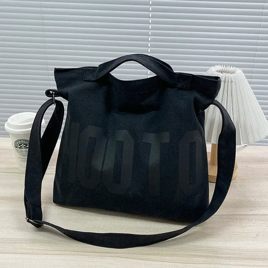 Youth Large Capacity Crossbody Bag, Letter Solid Color Shoulder Bag, Large Capacity Tote Bag, Student School Bag