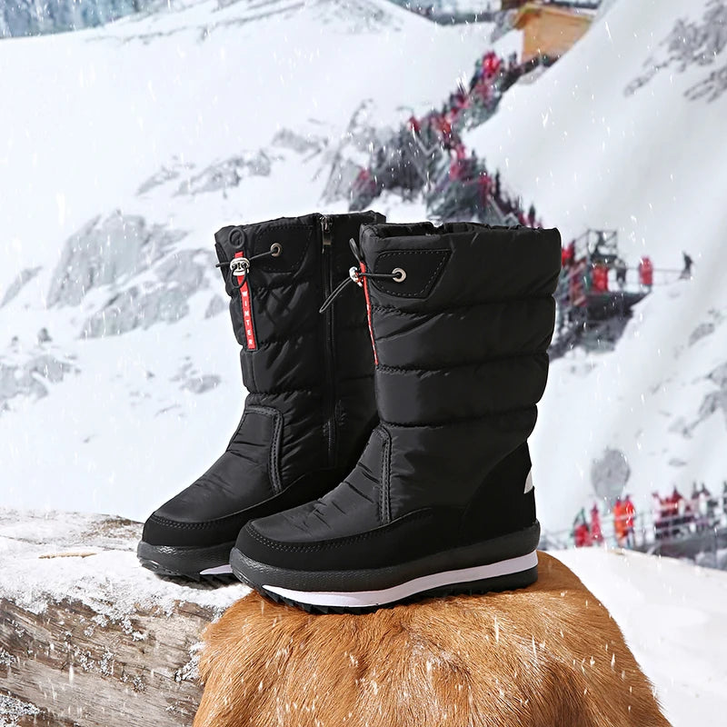 Autumn and Winter Cold-Proof Snow Boots for Men and Women, New Style, Fleece-Lined, Thickened, Non-Slip Cotton Shoes, Waterproof