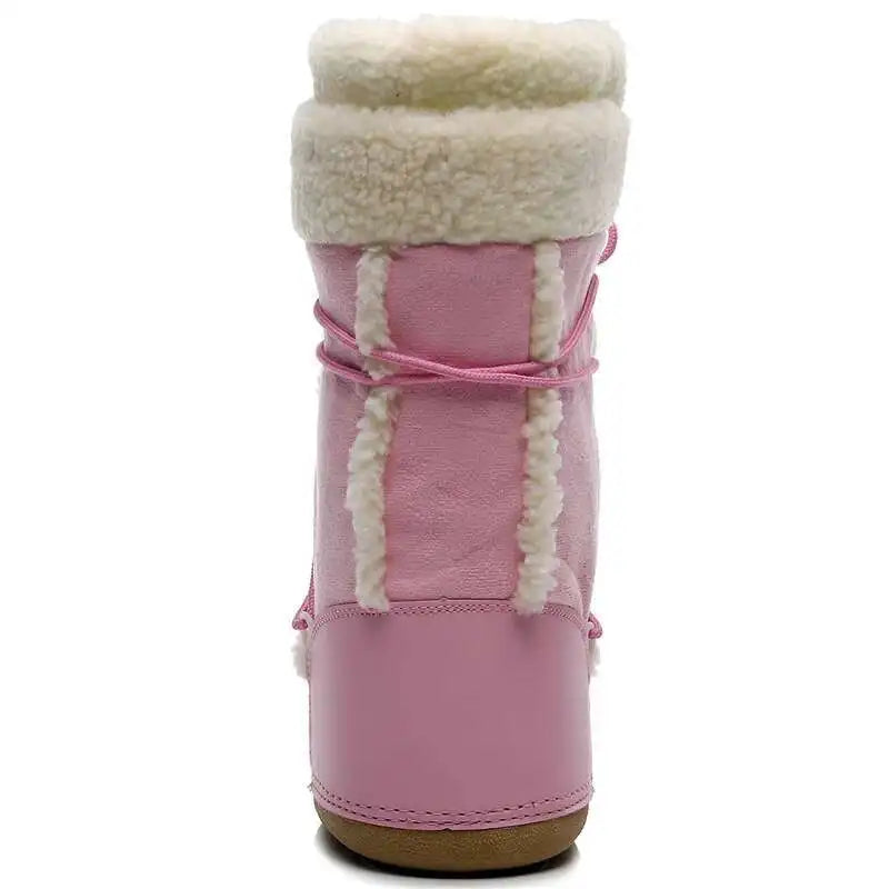 Women's Winter Boots 2026 Women Snow Boots Cold-proof Warm Mid-calf Pink Space Boots Slip-resistant Cotton Woman Winter Shoes