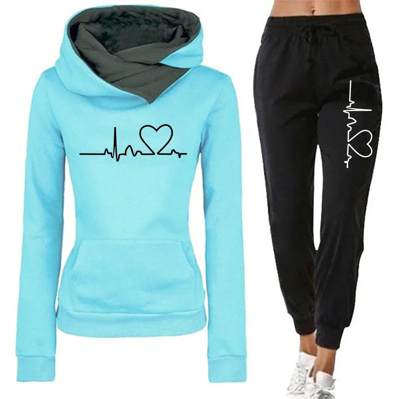 Jogging Hoodies Autumn Winter Quality Women's Tracksuit Casual Print Single Sport Pants Comfort Outdoors Daily Gym Woman Fashion