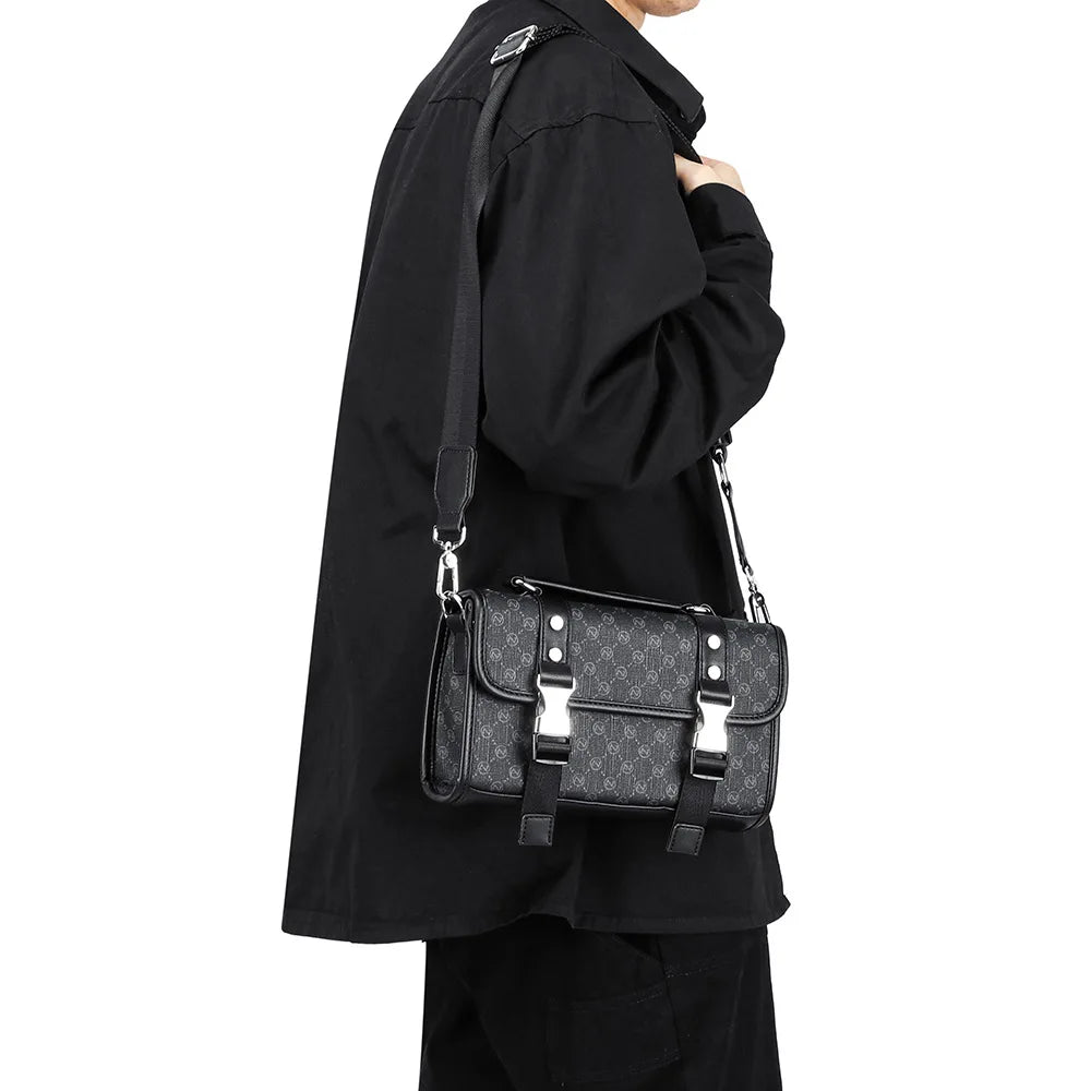 Fashion Plaid Men's Crossbody Bag Large Capacity Shoulder Messenger Bag Men Luxury Flap Crossbody Bags Male Rectangle Handbags