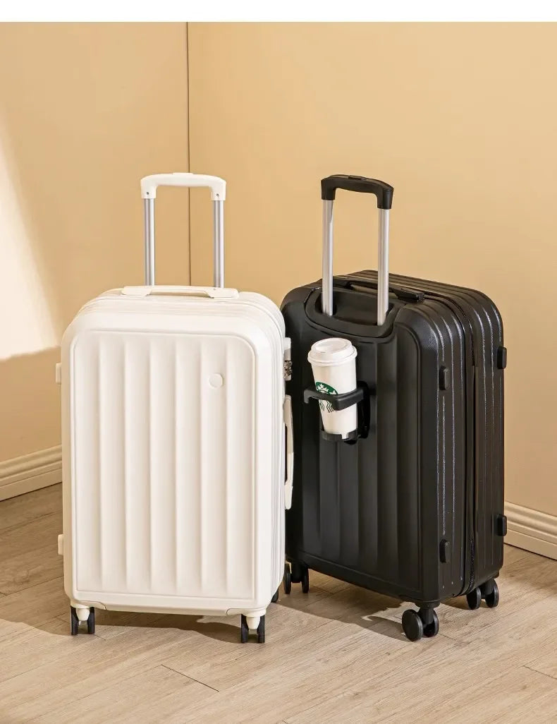 Large Capacity Suitcase Lightweight Suitcase Set 20 Inch Carry on Cabin Suitcase Trolley Luggage with Cup Holder