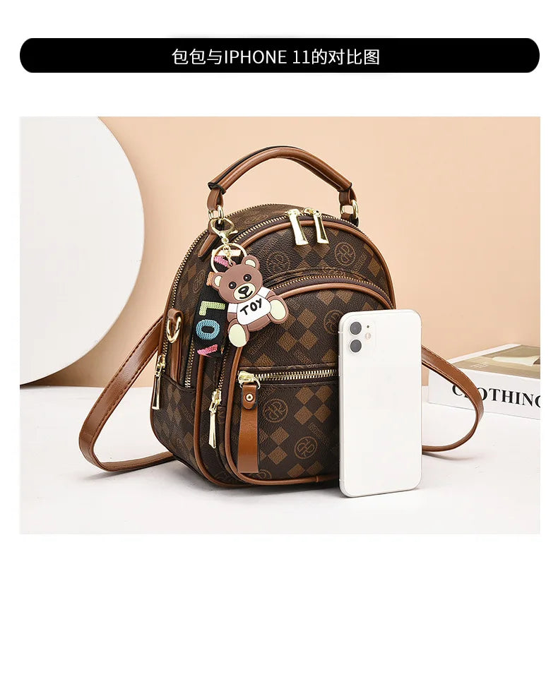 Fashion Trend Women's Backpack High Quality Soft Leather Women School Bag Famous Luxury Designer Female Shoulder Bags Sac A Dos