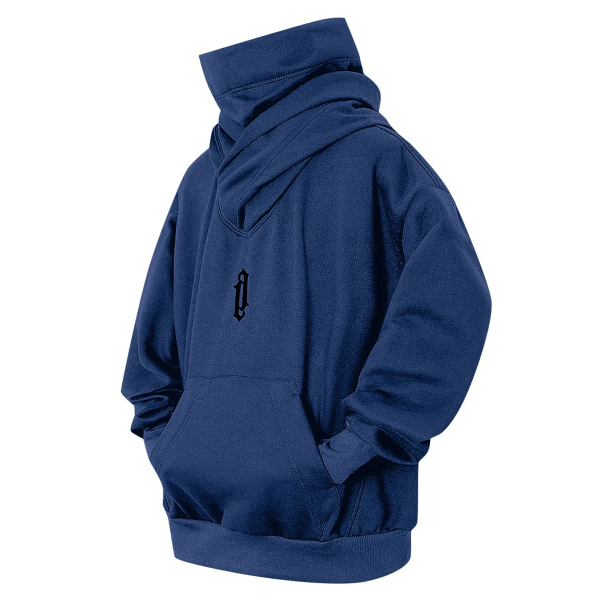 Embroidery Turtleneck Sweatshirt Oversized Y2K Men Women Hoody Japanese Ninja Hoodies Autumn Hip Hop Fleece Pocket Streetwear