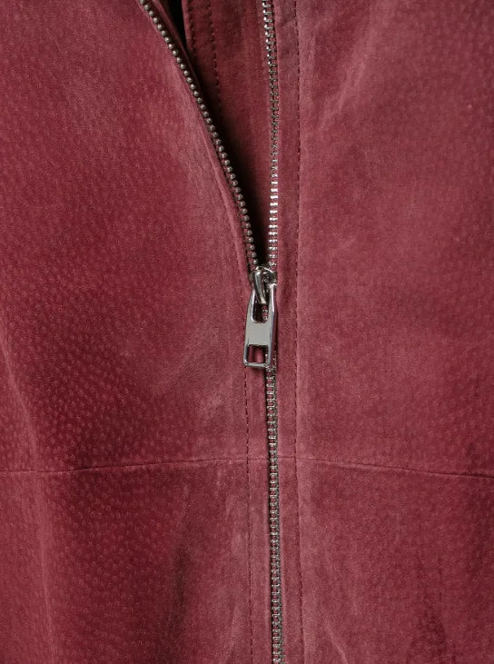 Women Stand Collar Leather Pilot Jacket Red Zipper Cropped Coat Fashion Casual Fashion Outerwear 2026 New Arrival Streetwear