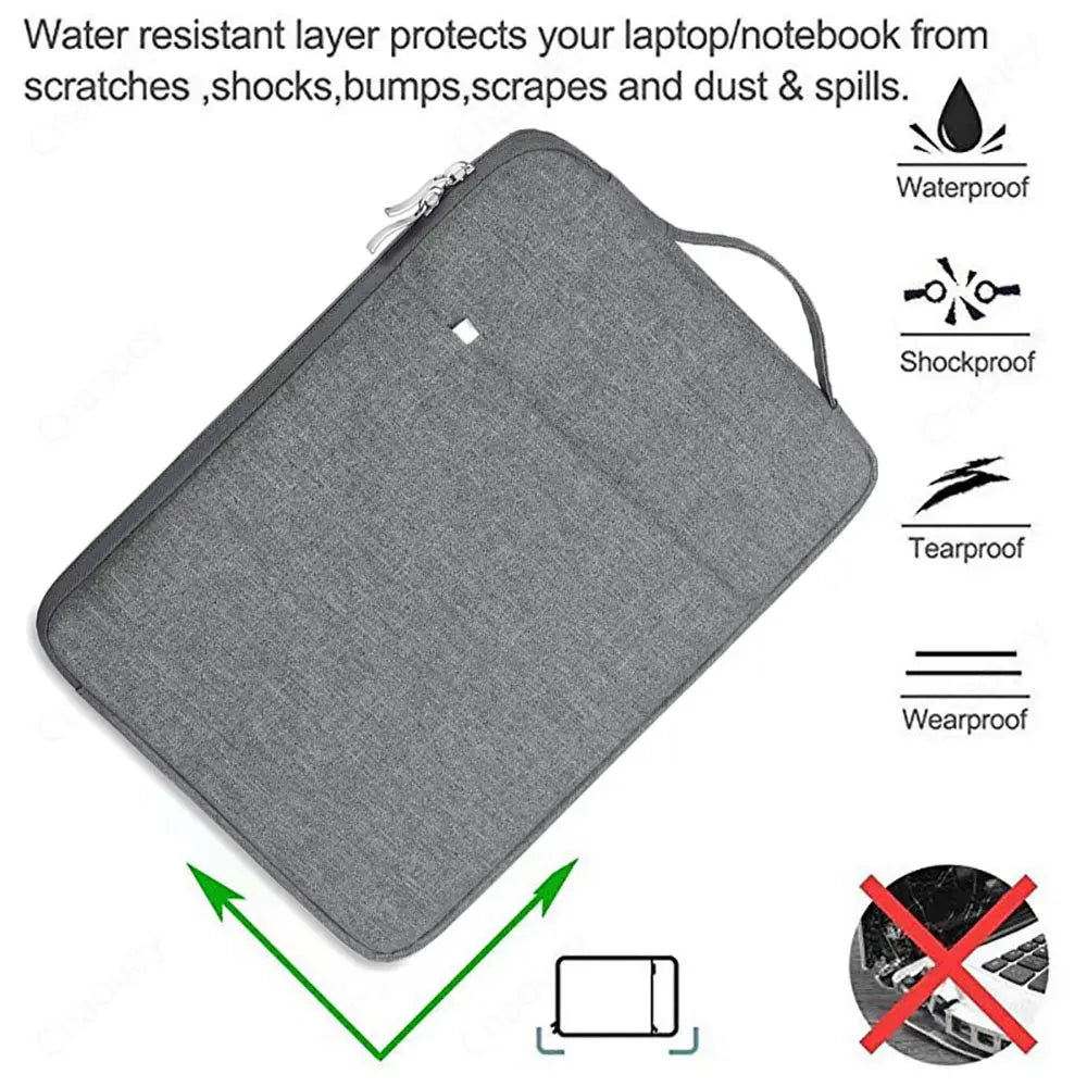 Laptop Sleeve for MacBook Pro Air Xiaomi Huawei HP Dell Lenovo 11 14 15.6 Inch Notebook Case Cover Handbag