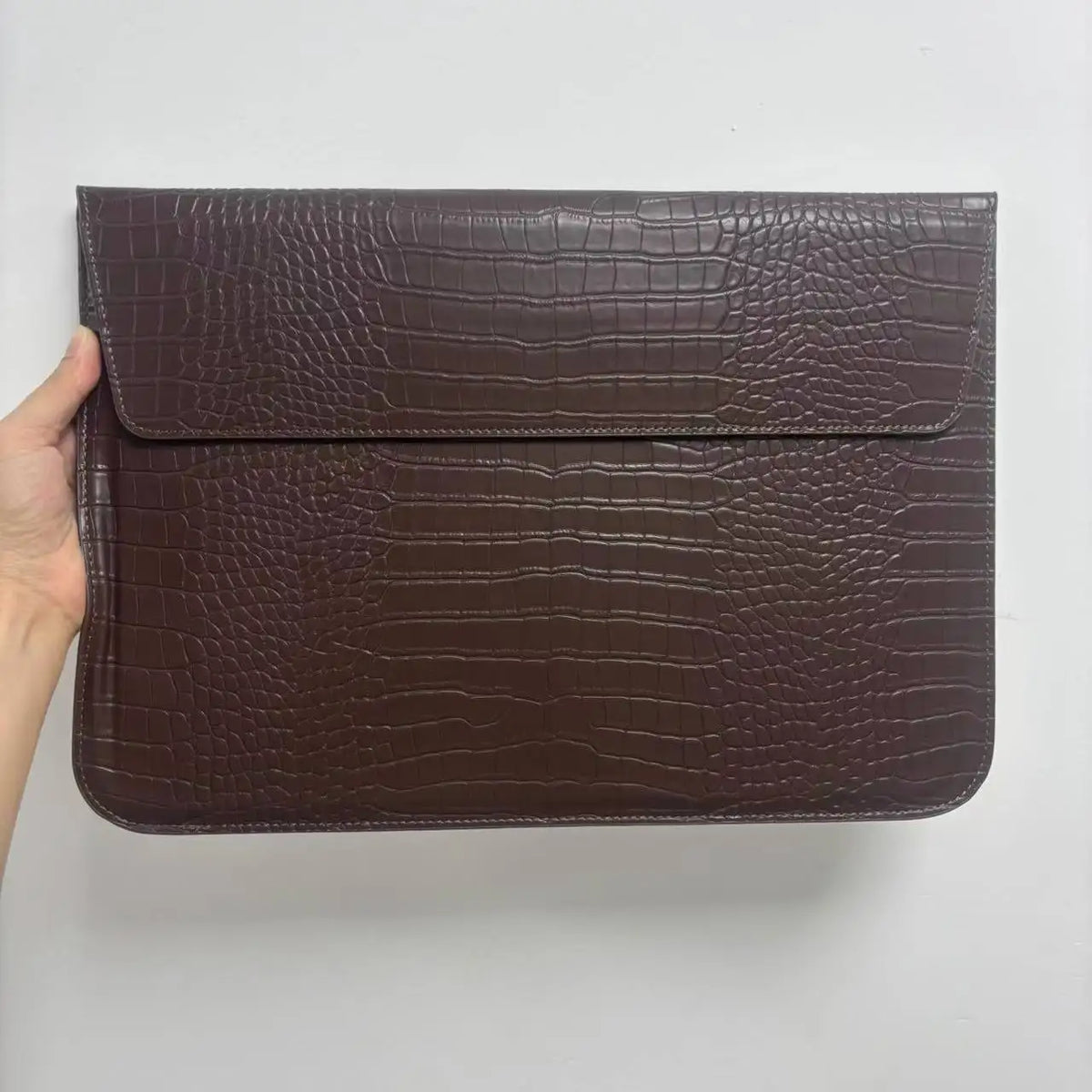 Engrave Name Crocodile Pattern Laptop Sleeve Bag Leather Luxury Waterproof Laptop Bag Fashion Notebook Computer Storage Bags
